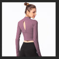 Long Sleeve Skinny Yoga Top Half-Zip Back
