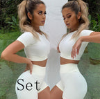 Short Sleeve Yoga Suit 2-Piece Set