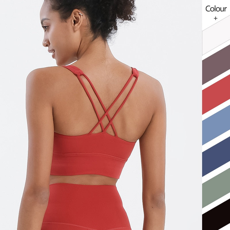 Cross Strappy Push-Up Sports Bra