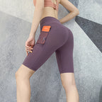 Peach Hip Lift Elastic Tight Yoga High Waist Run Shorts