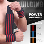 Power Wrist Wraps: Adjustable Gym Wrist Support Black/Orange