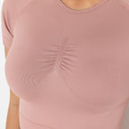Seamless Knitted Solid Color Chest T-shirt Sports Running Fitness