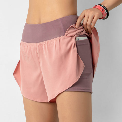 2-in-1 Active Shorts Women's Pocket Running Shorts