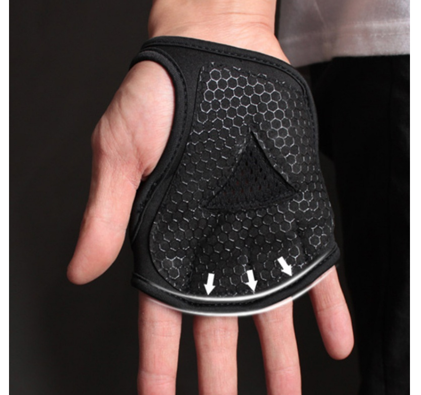 Breathable Half Finger Weightlifting Gloves - L