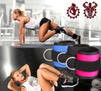 D-Ring Ankle Strap Cuff for Cable Machine Workouts - Black
