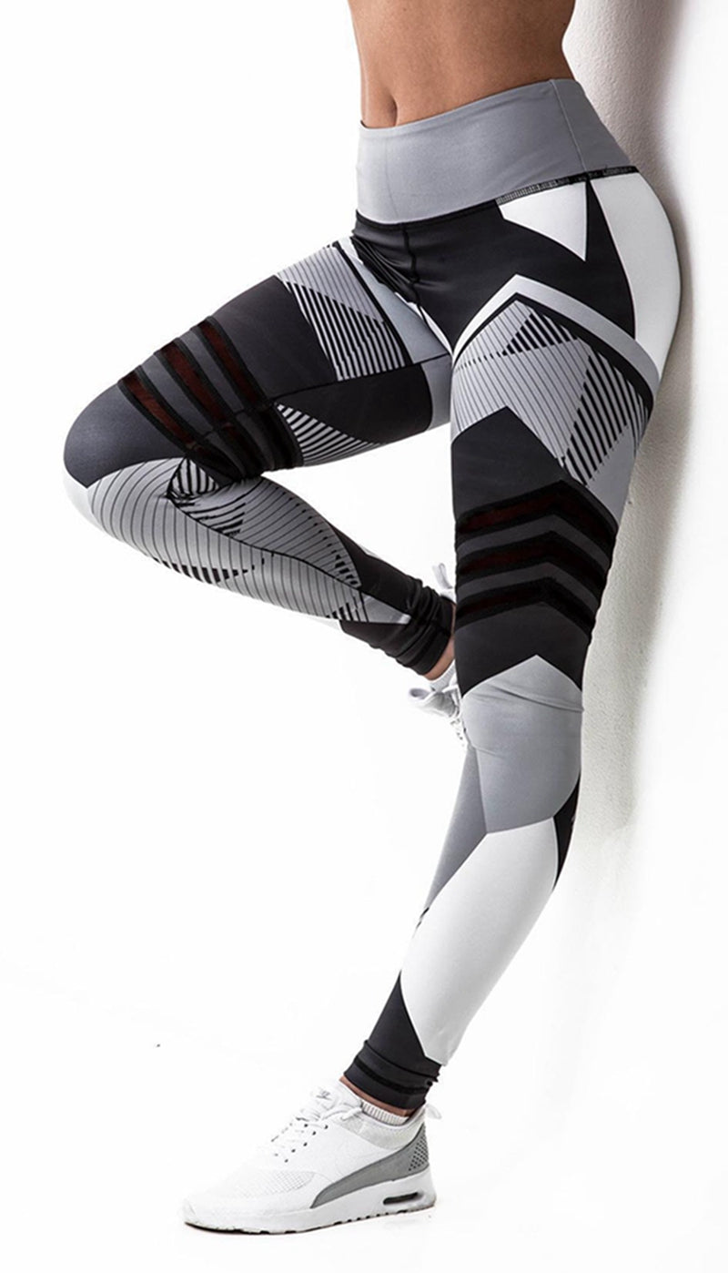 Printed Reflective Yoga Compression Leggings