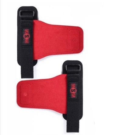 Palm Grip Wrist Wraps: Pull Up and Deadlift Hand Protection Black and red
