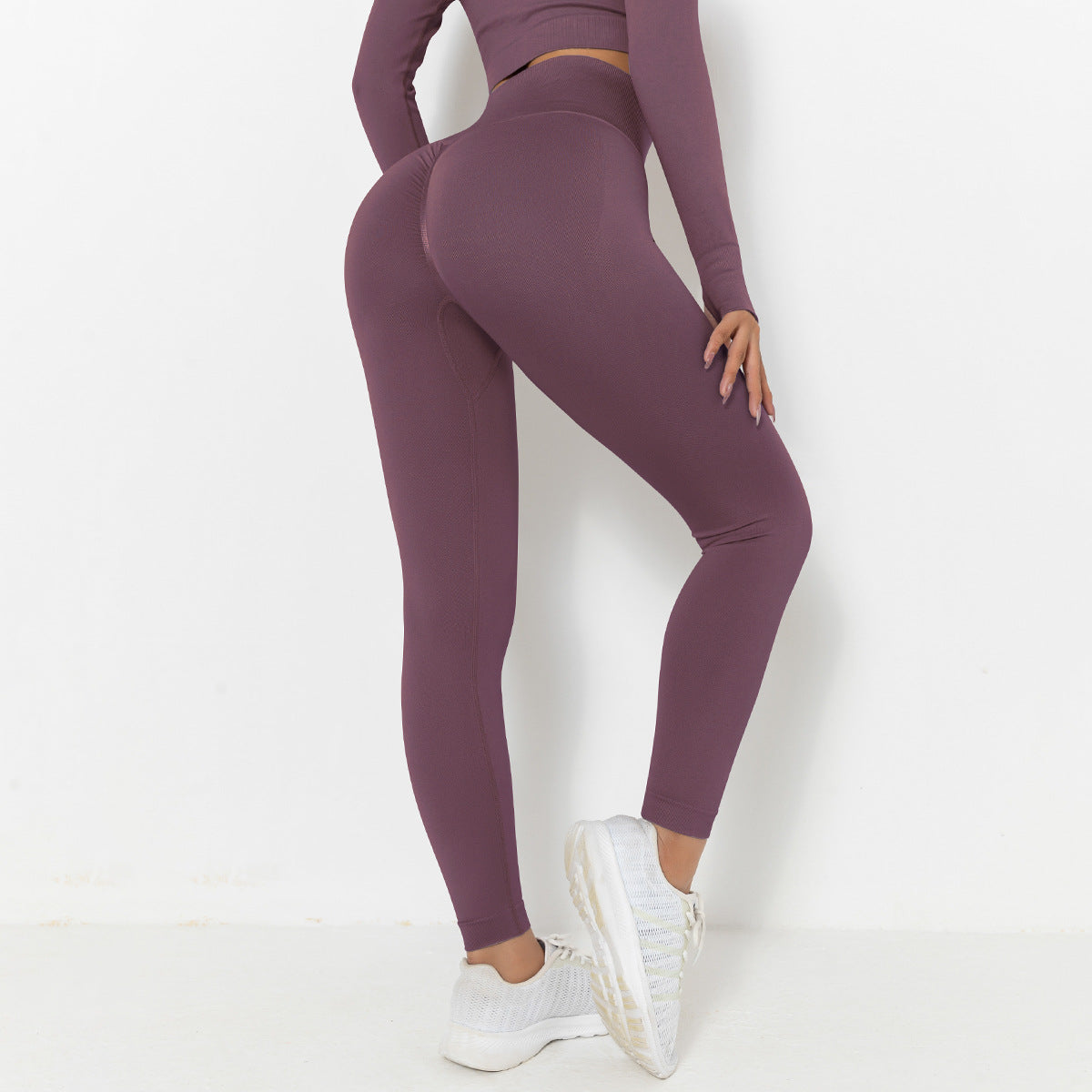 Seamless Knitted Solid Color Chest T-shirt Sports Running Fitness