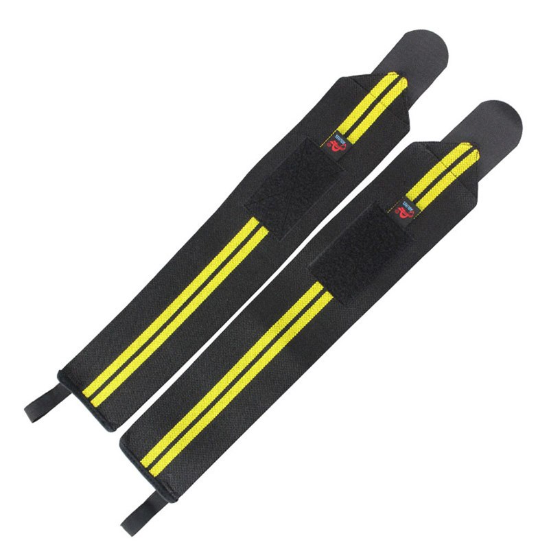 Power Wrist Wraps: Adjustable Gym Wrist Support Black/Yellow