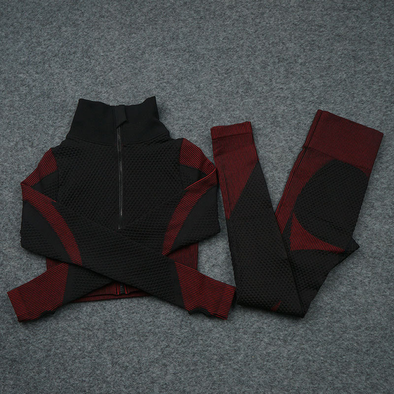Three-piece Stretch Fitness Pants Sports Yoga Suit