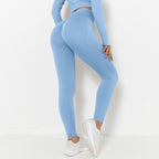 Seamless Knitted Solid Color Chest T-shirt Sports Running Fitness