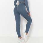 Seamless Knitted Solid Color Chest T-shirt Sports Running Fitness