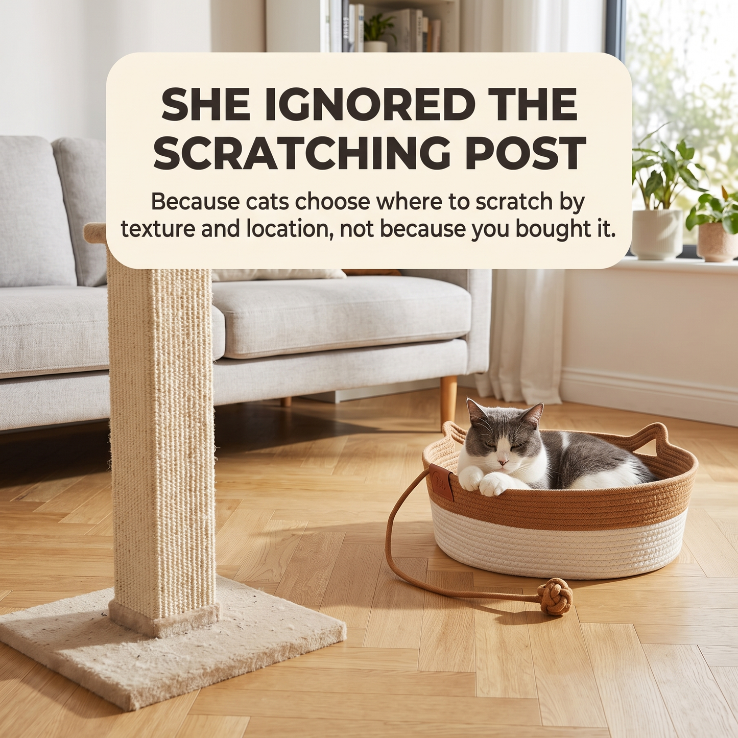 Handwoven Rope Cat Bed & Scratcher