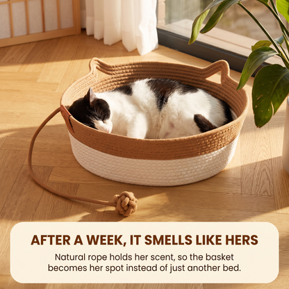 Handwoven Rope Cat Bed & Scratcher