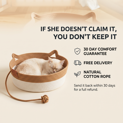 Handwoven Rope Cat Bed & Scratcher
