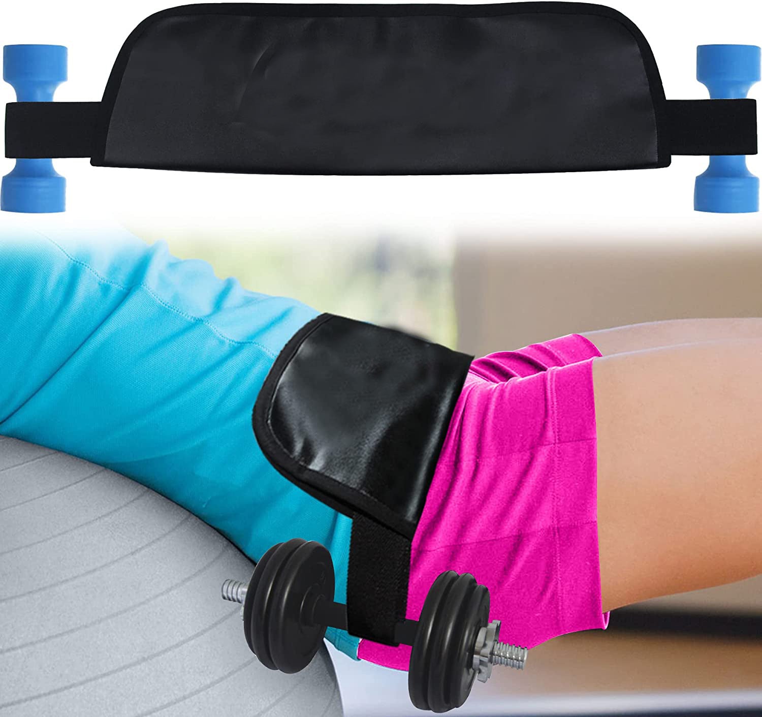 Padded Hip Thrust Belt: Weighted Glute Bridge Trainer - Black