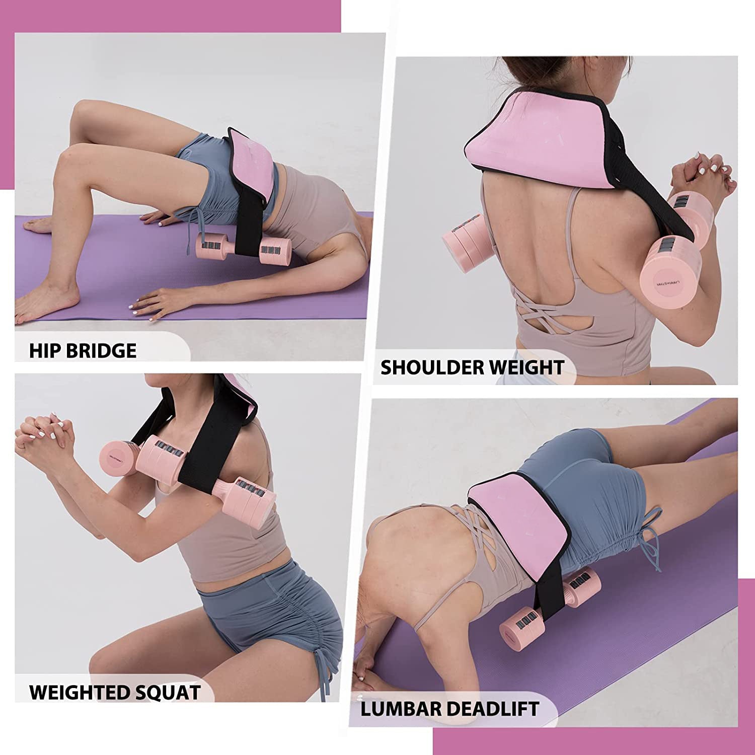 Padded Hip Thrust Belt: Weighted Glute Bridge Trainer