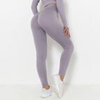 Seamless Knitted Solid Color Chest T-shirt Sports Running Fitness