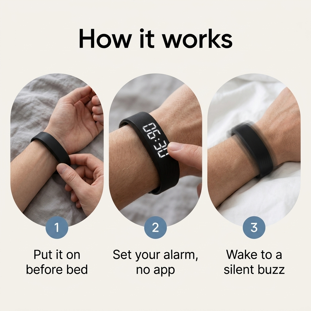 Hushwake Silent Vibrating Alarm Wristband