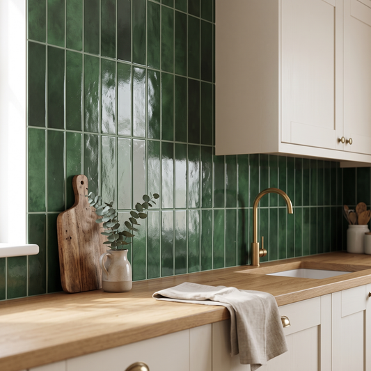 Emerald Green Stacked Peel & Stick Tiles